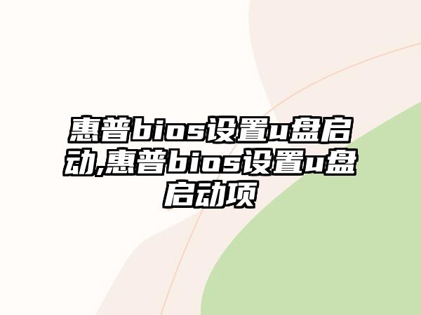 惠普bios設(shè)置u盤啟動(dòng),惠普bios設(shè)置u盤啟動(dòng)項(xiàng)
