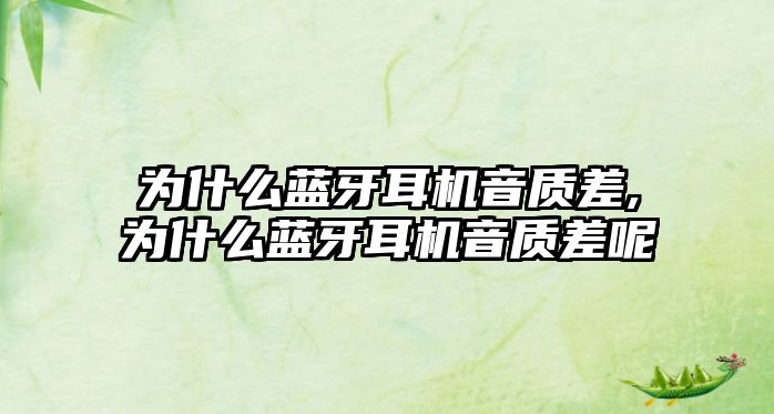 為什么藍牙耳機音質(zhì)差,為什么藍牙耳機音質(zhì)差呢