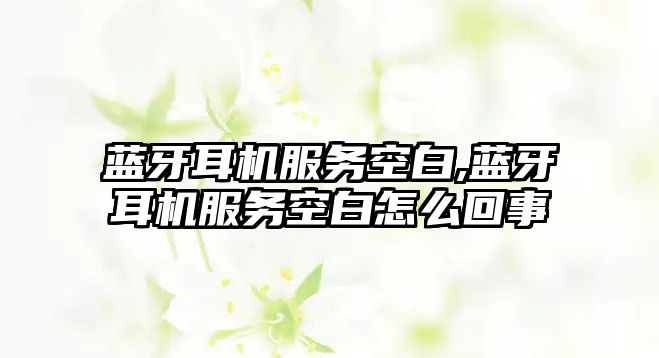 藍(lán)牙耳機(jī)服務(wù)空白,藍(lán)牙耳機(jī)服務(wù)空白怎么回事