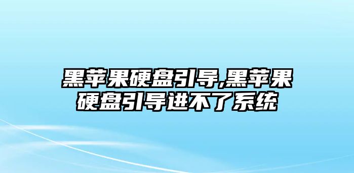黑蘋果硬盤引導(dǎo),黑蘋果硬盤引導(dǎo)進(jìn)不了系統(tǒng)