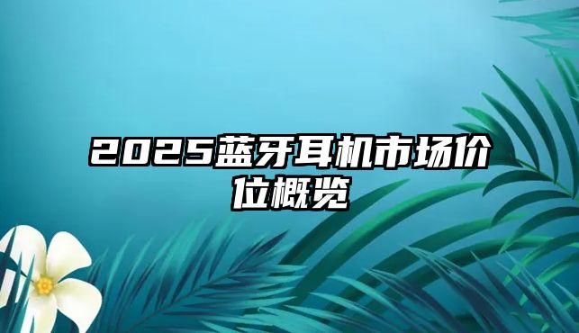2025藍(lán)牙耳機(jī)市場價(jià)位概覽