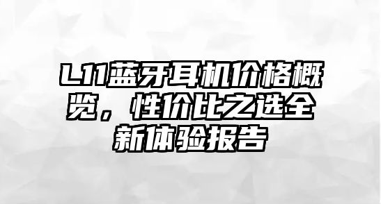 L11藍(lán)牙耳機價格概覽，性價比之選全新體驗報告