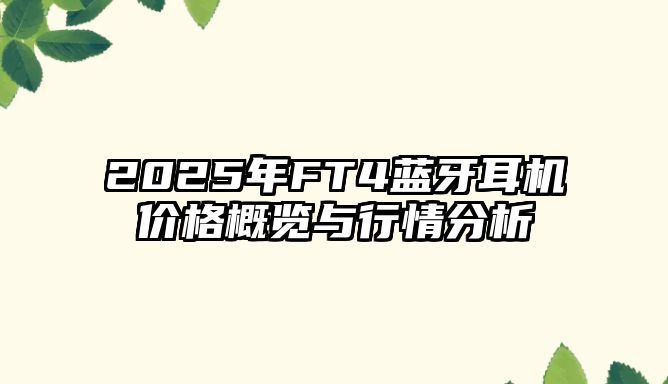 2025年FT4藍牙耳機價格概覽與行情分析