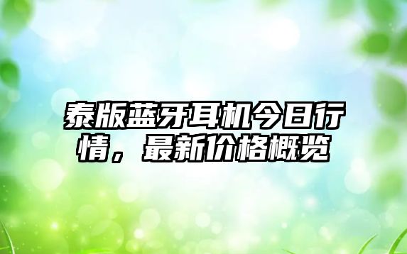 泰版藍(lán)牙耳機(jī)今日行情，最新價(jià)格概覽