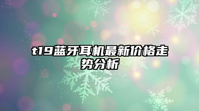 t19藍(lán)牙耳機(jī)最新價(jià)格走勢分析